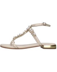 Tosca Blu - Schoenen ,Leer Sandalo Infradito Con Perle - Lyst