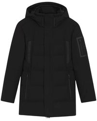BOSS - Jassen ,Zwart ,Leer Waterafstotende Parka Met Donsvulling - Lyst