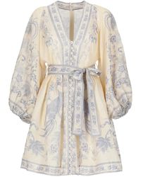 Zimmermann - Kleedjes ,Veelkleurig ,Katoen Indra Plunge Mini Jurk - Lyst