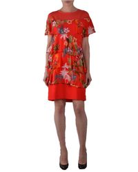 Pinko - Blumiges Minikleid Mit Rüschen - Lyst