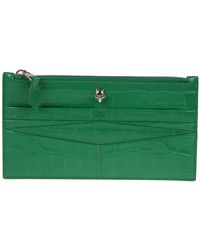 Alexander McQueen - Stilvolle grüne reißverschluss-brieftasche für karten und bargeld - Lyst
