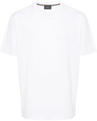 Brioni - T-shirt in cotone bianco con logo ricamato - Lyst