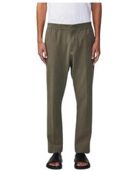 NN07 - Broeken ,Groen ,Katoen Katoenmix Gekreukelde Broek - Lyst