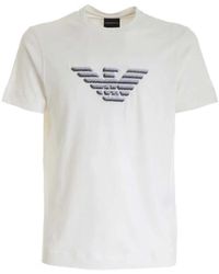 Emporio Armani - Weißes T-Shirt Mit Kurzen Ärmeln 3K1Tc31Julz0101 - Lyst