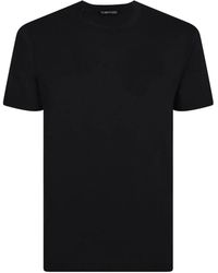 Tom Ford - Tops ,Zwart ,Katoen Lyocell Katoen T-Shirt Met Ronde Hals - Lyst