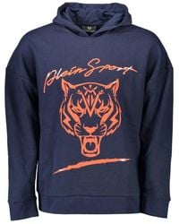 Philipp Plein - Felpa blu con cappuccio e logo - Lyst