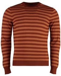 Malo - Truien & Vesten ,Bruin ,Kasjmier Kasjmier Crew-Neck Sweater Geribbelde Brei - Lyst