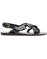 Soeur - Schwarze leder sandalen mit offener spitze - Lyst