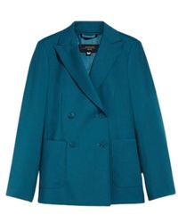 Weekend - Blauw Double-Breasted Jas Met Zakken - Lyst