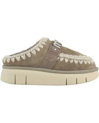 Mou - Schoenen ,Grijs ,Wol Bounce Clog Metal Logo - Lyst
