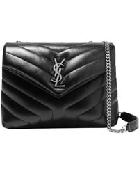 Saint Laurent - Lou Lou Kleine Tas Zwart Leer - Lyst