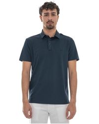 Harmont & Blaine - Tops ,Blauw ,Katoen Lrq 469 Polo Shirt Met Korte Mouwen - Lyst