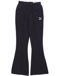 PUMA - Broeken ,Zwart ,Klassieke Wijduitlopende Broek Voor - Lyst