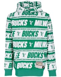 Mitchell & Ness - Hoodies & Sweatvesten ,Groen ,Katoen Nba Teamwrap Hardwood Classics Hoodie - Lyst