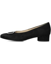 HASSIA - Schwarze Wildleder Slip-On Pumps Mit Verzierung - Lyst