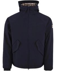 Aquascutum - Jassen ,Blauw ,Nylon Shell Sp Hooded Jacket - Lyst
