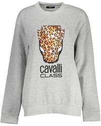 Roberto Cavalli - Hoodies & Sweatvesten ,Grijs ,Katoen Sweatshirts - Lyst