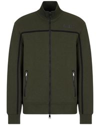 ARMANI EXCHANGE - Hoodies & Sweatvesten ,Groen ,Katoen Scuba Zip Sweater - Lyst