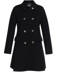 Versace - Jassen ,Zwart ,Wol Wollen Kasjmier A-Lijn Jas - Lyst