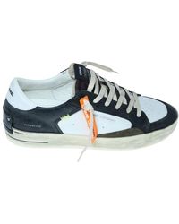 Crime London - Italienischer Ledersneaker Mit Militärgrünen Details - Lyst