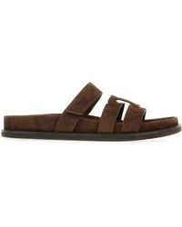Tory Burch - Sandales Brunes - Lyst