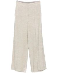 Alysi - Broeken ,Grijs ,Nylon Lichtgrijze Zijde & Nylon Broek - Lyst