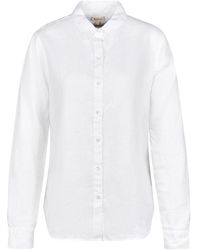 Barbour - Overhemden ,Wit ,Linnen Marine Shirt - Lyst