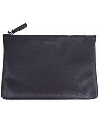 Orciani - Tassen ,Zwart ,Leer Echt Leren Clutch - Lyst