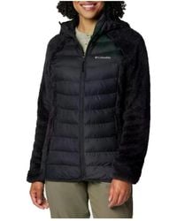 Columbia - Jassen ,Zwart ,Polyester Powder Lite Ii Sherpa Hybrid Fleece Jas - Lyst
