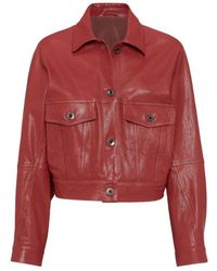 Brunello Cucinelli - Leather Jackets - Lyst