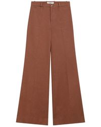 Chloé - Broeken ,Bruin ,Katoen High-Rise Flared Tailored Pants - Lyst