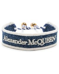 Alexander McQueen - Armband mit besticktem totenkopf-anhänger - Lyst