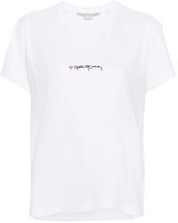 Stella McCartney - Reines weißes iconic besticktes t-shirt - Lyst