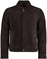 Moorer - Jassen ,Bruin ,Leer Anfossi Leren Jas - Lyst