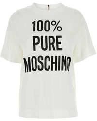 Moschino - Weiße crepe-t-shirt - stilvoll und vielseitig - Lyst