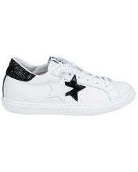 2Star - Weiße und schwarze pailletten-sneaker - Lyst