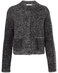 Vince - Truien & Vesten ,Zwart ,Wol Herringbone Wollen Cardigan Jas - Lyst