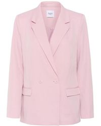 Saint Tropez - Jassen ,Roze ,Polyester Roze Nectar Blazer Met Klassieke Kraag - Lyst
