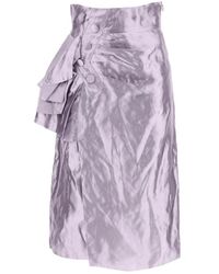 Maison Margiela - Metallic satin midi wrap skirt with - Lyst