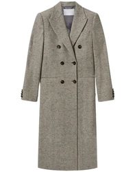 Stella McCartney - Lange Double-Breasted Tweed Jas - Lyst