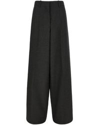 Givenchy - Broeken ,Grijs ,Wol Wijde Broek - Lyst