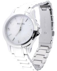 Bulova - Orologio classico da donna con quadrante in madreperla e diamanti - Lyst