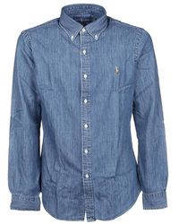 Polo Ralph Lauren - Overhemden ,Blauw ,Denim Denim Sportshirt Met Lange Mouwen - Lyst