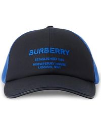 Burberry - Navy logo baseball cap mesh design - Lyst