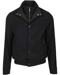 Moorer - Jassen ,Blauw ,Double-Collar Bomber Jacket - Lyst