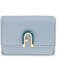 Furla - Accessoires ,Blauw ,Leer Idea Small Wallet - Lyst