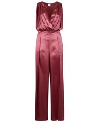 Eleventy - Jumpsuits & Playsuits ,Roze ,Satijn Tuta Intera Jumpsuit - Lyst