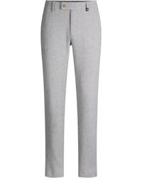 Strellson - Licht Blauwgrijze Chino Broek Met Linnenstructuur - Lyst
