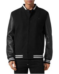 Philipp Plein - College Bomber Met Hertenleren Mouwen Skull Strass - Lyst