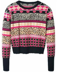 Femme Vêtements Sweats et pull overs Sweats et pull-overs Pullover Coton Desigual en coloris Gris 